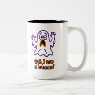 Tasse 2 Couleurs Oooh, j'ai vu un humain ! – Fantôme drôle d'Hallow