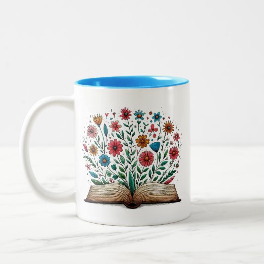 Tasse 2 Couleurs Open Book Flower (Gauche)