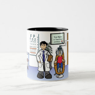 Tasse 2 Couleurs Optométriste - Dessin masculin par PrintedPerfecti