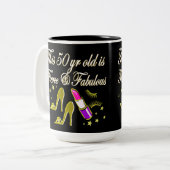 TASSE 2 COULEURS OR 50 ET CONCEPTION DIVA FABULEUSE (Devant gauche)