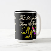 TASSE 2 COULEURS OR 50 ET CONCEPTION DIVA FABULEUSE (Devant droit)