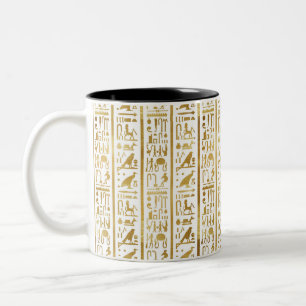 Tasse 2 Couleurs Or & Blanc Égypte Égyptien Glam Moderne Chic