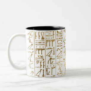 Tasse 2 Couleurs Or et Blanc Égyptien Égypte Glam Moderne Chic