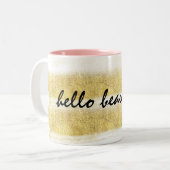 Tasse 2 Couleurs Or et rayures roses (Devant gauche)