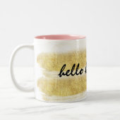 Tasse 2 Couleurs Or et rayures roses (Gauche)