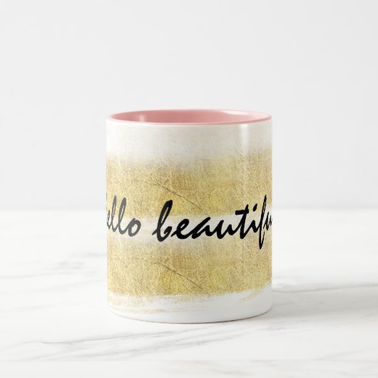 Tasse 2 Couleurs Or et rayures roses (Centre)