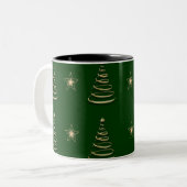 Tasse 2 Couleurs or vert de noël (Devant gauche)