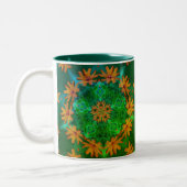 Tasse 2 Couleurs Orange Daisy Flower Art Kaleidoscope (Gauche)