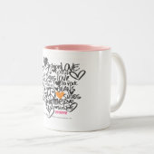 Tasse 2 Couleurs Orange de graffiti (Devant droit)
