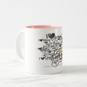 Tasse 2 Couleurs Orange de graffiti (Devant gauche)