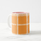 Tasse 2 Couleurs Orange de plaid (Devant gauche)