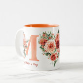 Tasse 2 Couleurs Orange Floral Mum (Devant gauche)