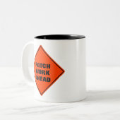 Tasse 2 Couleurs Orange patchs travailler sur route signe personnal (Devant gauche)