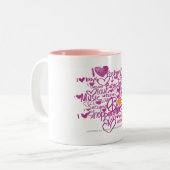 Tasse 2 Couleurs Orange/pourpre de graffiti (Devant gauche)