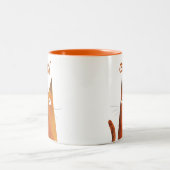 Tasse 2 Couleurs Orange Tabby Illustration Nom du chat (Centre)