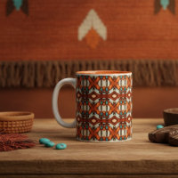 Orange, Turquoise, Inspiré Tribal Brown