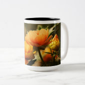Tasse 2 Couleurs OrangeButterfly, fleurs oranges (Devant droit)