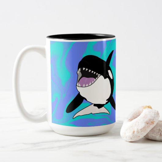 Tasse 2 Couleurs Orca Killer Whale (Avec donut)