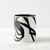 Tasse 2 Couleurs Orchidée Blanc : Abstrait blanc et noir (Centre)