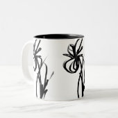 Tasse 2 Couleurs Orchidée Blanc : Abstrait blanc et noir (Devant gauche)