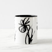 Tasse 2 Couleurs Orchidée Blanc : Abstrait blanc et noir (Centre)