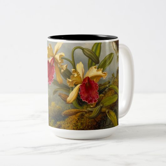 Tasse 2 Couleurs Orchidées et colibri Heade (Devant droit)