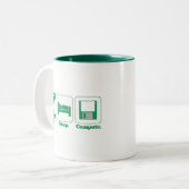 Tasse 2 Couleurs ordinateur de veille (vert) (Devant gauche)