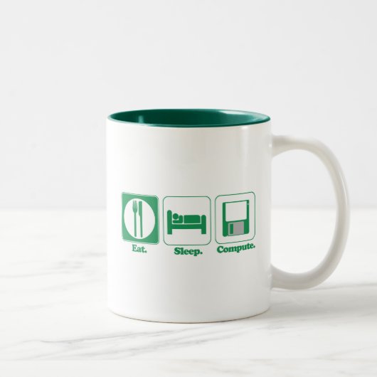 Tasse 2 Couleurs ordinateur de veille (vert) (Droit)