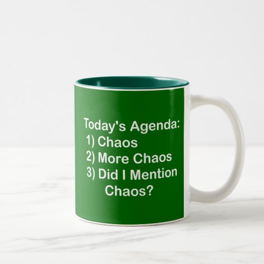 Tasse 2 Couleurs Ordre du jour d'aujourd'hui : Chaos (Droit)