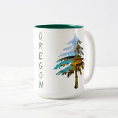 Tasse 2 Couleurs Oregon Coast Tree personnalisé (Devant droit)
