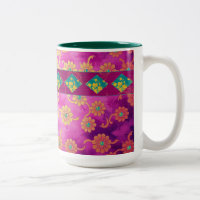 ORIENTAL Rose Turquoise Floral - Mug, Coupe