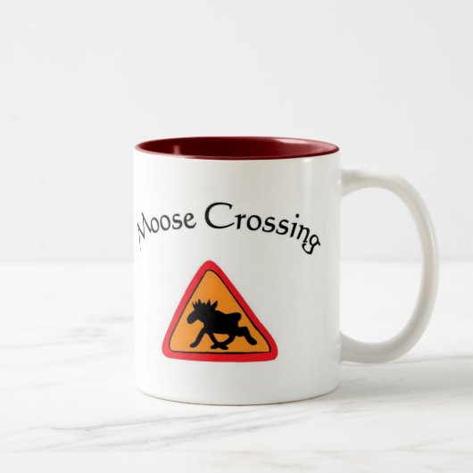 Tasse 2 Couleurs Orignaux croisant #2 (Droit)