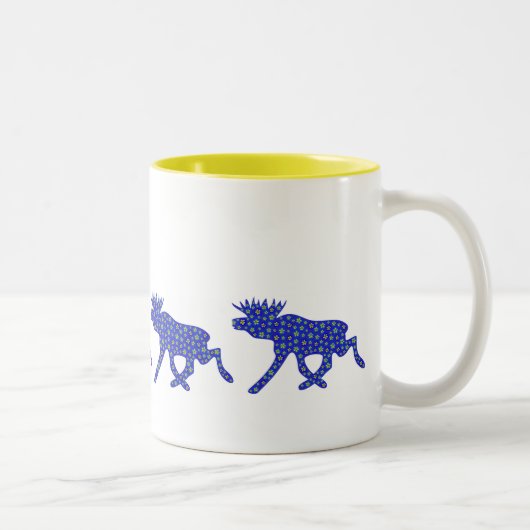 Tasse 2 Couleurs Orignaux floraux (Droit)