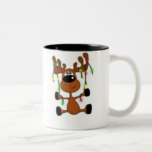 Tasse 2 Couleurs Orignaux tordus de Noël