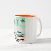 Tasse 2 Couleurs Orlando Dusk Florida affiche voyage (Devant droit)
