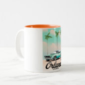 Tasse 2 Couleurs Orlando Dusk Florida affiche voyage (Devant gauche)