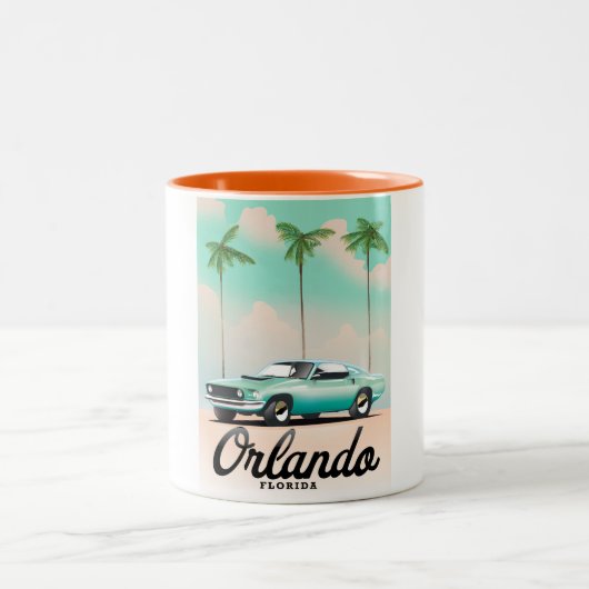 Tasse 2 Couleurs Orlando Dusk Florida affiche voyage (Centre)