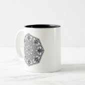 Tasse 2 Couleurs Ornement rond de mandala (Devant gauche)