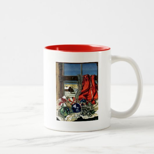 Tasse 2 Couleurs Ornements de Noël (Droit)