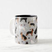 Tasse 2 Couleurs Os bergers allemands et pattes (Devant gauche)