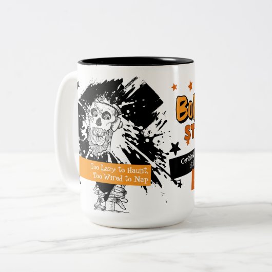 Tasse 2 Couleurs Os Fatigué Toujours câblé - Drôle Skeleton Hallowe (Devant gauche)