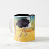 Tasse 2 Couleurs Ostrich De Dessin Avec Tête Dans Le Sable (Devant gauche)