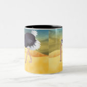 Tasse 2 Couleurs Ostrich De Dessin Avec Tête Dans Le Sable (Centre)