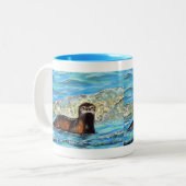 Tasse 2 Couleurs Otter in the Waves 2 Peinture (Devant gauche)