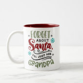 Tasse 2 Couleurs Oubliez Père Noël, je vais demander à grand-père (Gauche)