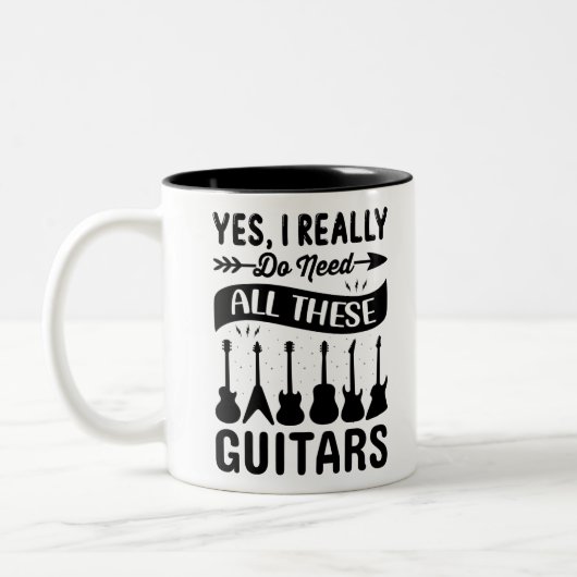 Tasse 2 Couleurs Oui, j'ai vraiment besoin de toutes ces guitares (Gauche)