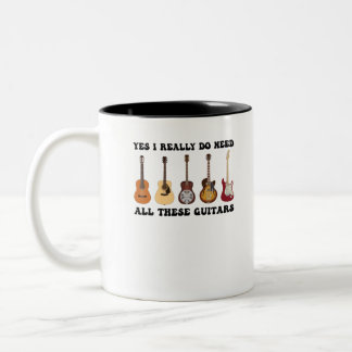 Tasse 2 Couleurs Oui J'Ai Vraiment Besoin De Toutes Ces Guitares
