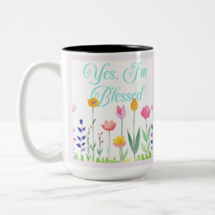 Tasse 2 Couleurs Oui, je suis bénie