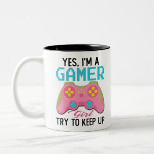 Tasse 2 Couleurs Oui, je suis une gamer essaie de rester debout