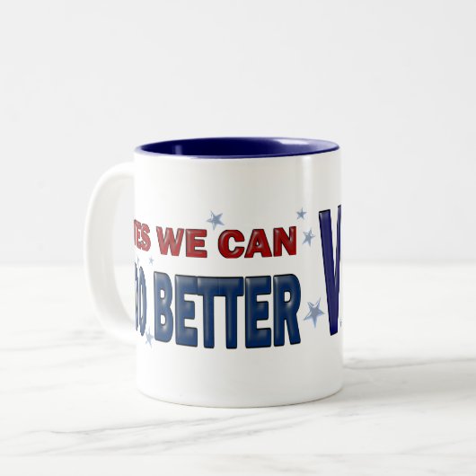 Tasse 2 Couleurs Oui, nous pouvons faire mieux : Vote 2020 (Devant gauche)